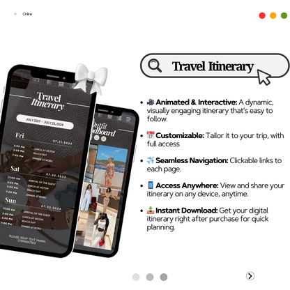 Customisable Animated Digital Itinerary - Perfect For Birthdays, Anniversaries, Bachelorette + more