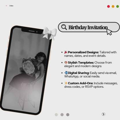 Customizable Digital Birthday Dinner Invitation - Elegant & Editable